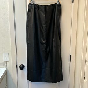 Eloquii vegan leather skirt in black